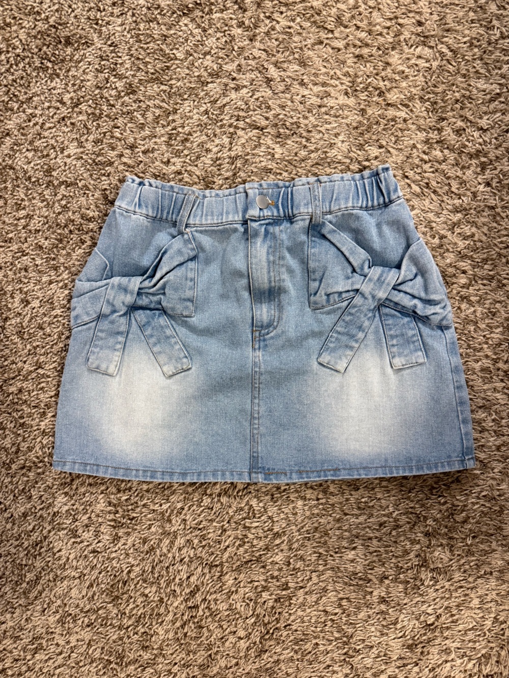 Day + Moon Light Blue Denim Mini Skirt  with Bow Pockets